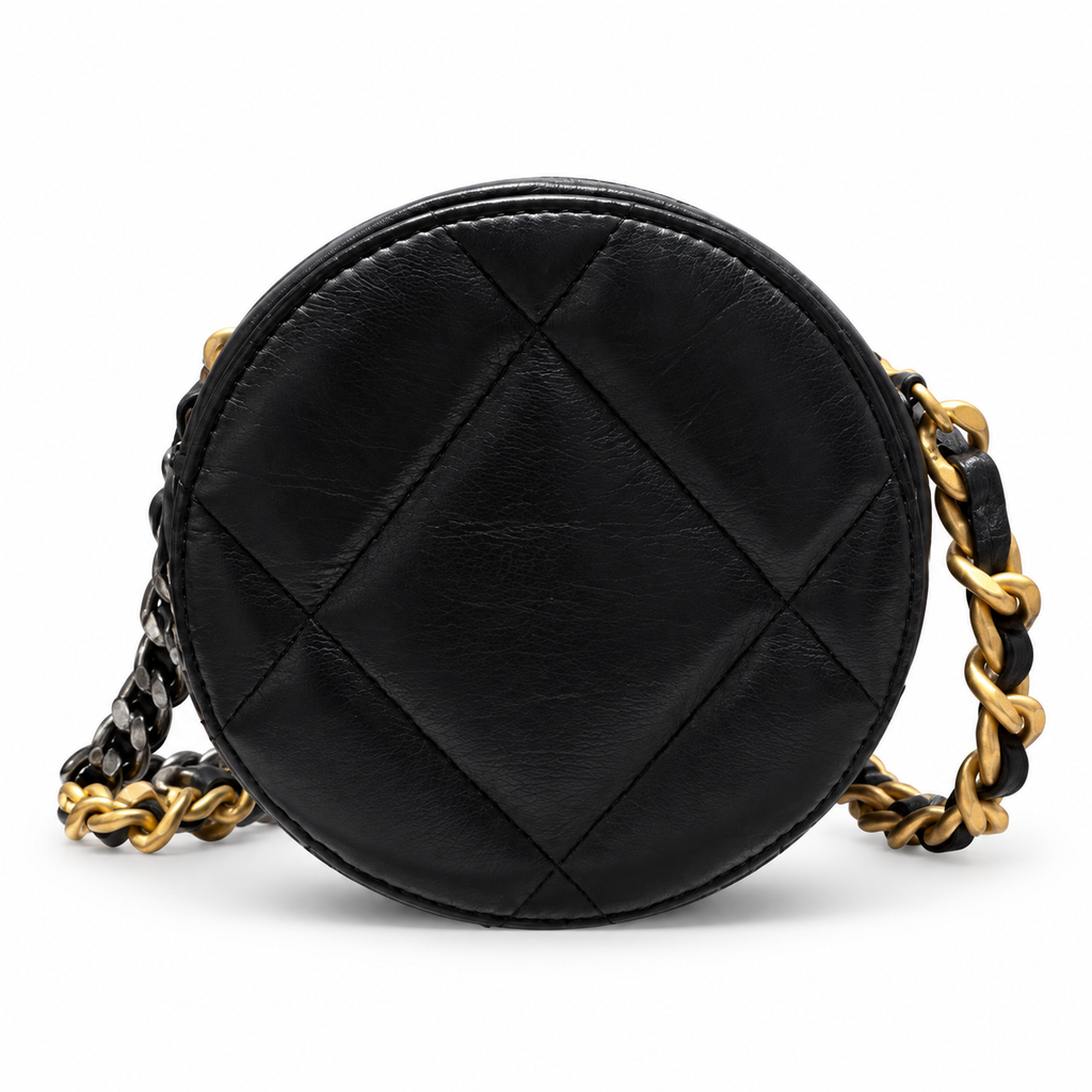 Chanel 19 Round Clutch with Chain שחור - גב