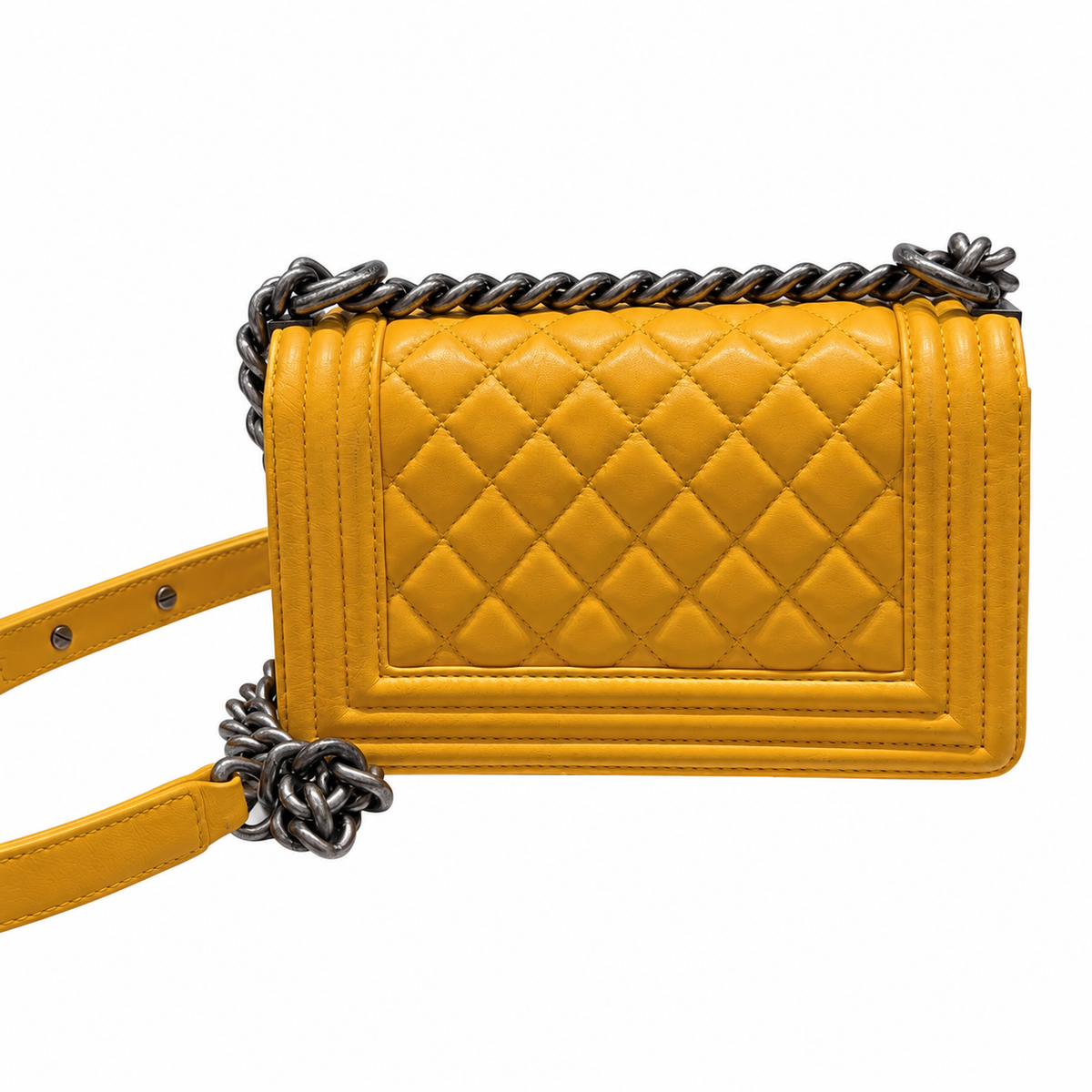 Chanel Boy Small mustard back