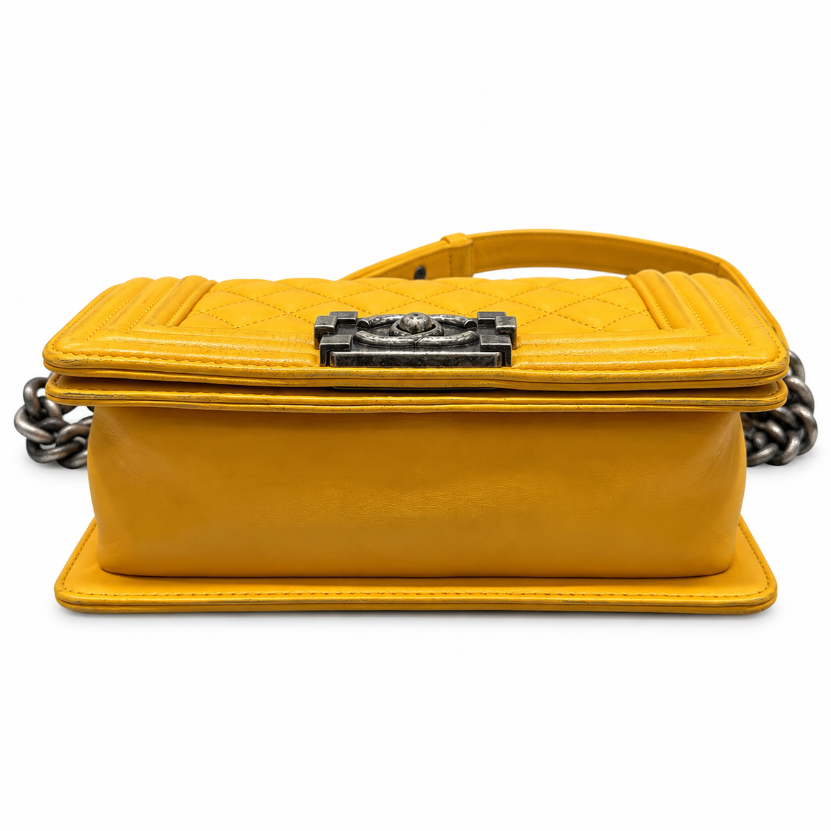 Chanel Boy Small mustard bottom