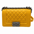 Chanel Boy Small mustard front