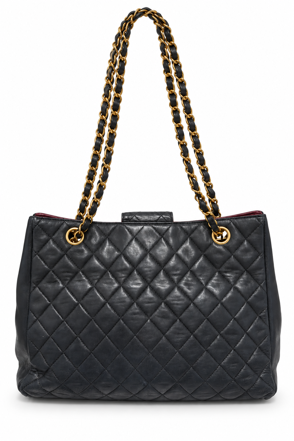 תיק כתף שאנל CC Quilted Tote מעור כבש שחור – גב