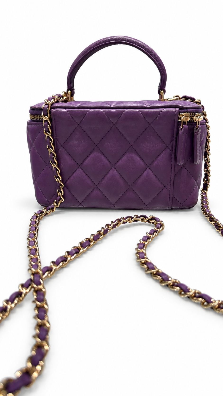 תיק Chanel Small Top Handle Vanity Case סגול - גב