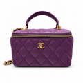 תיק Chanel Small Top Handle Vanity Case סגול - חזית