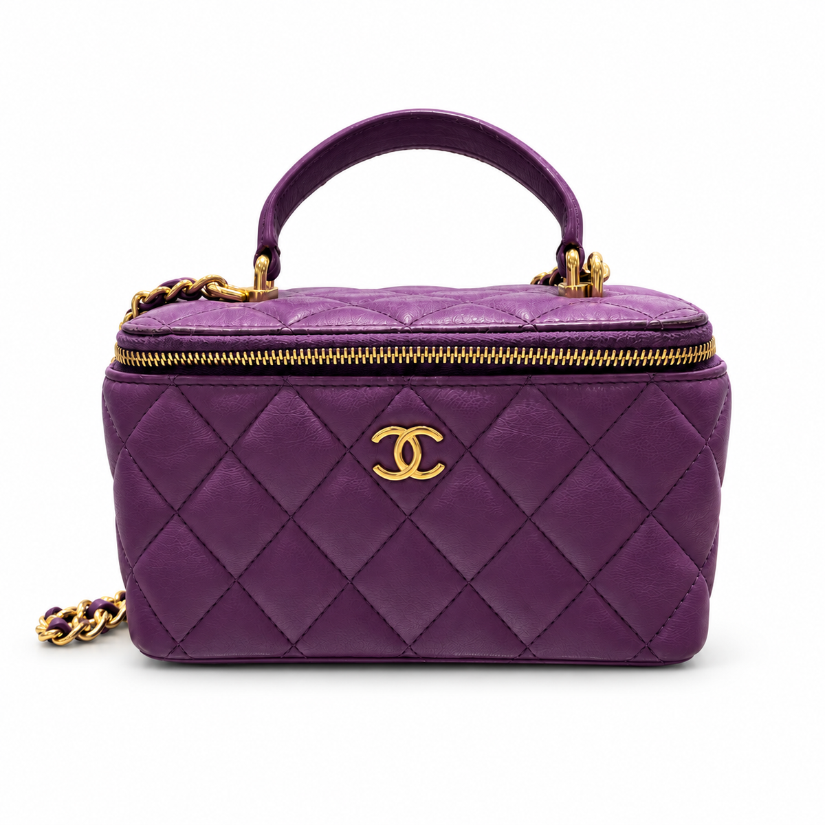 תיק Chanel Small Top Handle Vanity Case סגול - חזית
