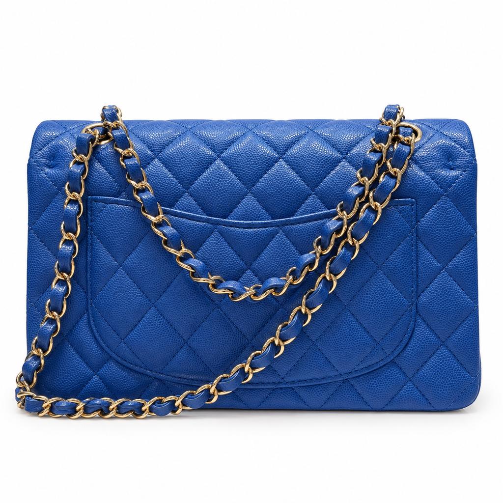 Chanel Small Classic blue caviar 2023 back
