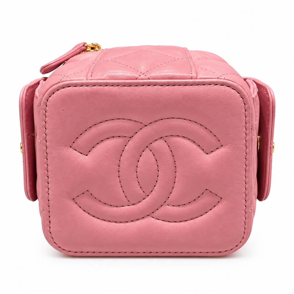 תיק Chanel Small Top Handle Vanity Case ורוד - תחתית