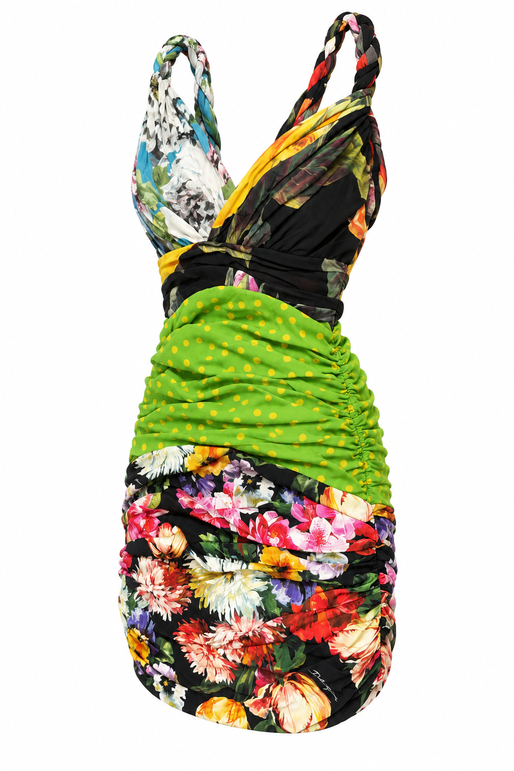 שמלת Dolce & Gabbana Floral Patchwork - זווית