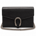 Gucci Dionysus Super Mini black leather front with missing crystals visible
