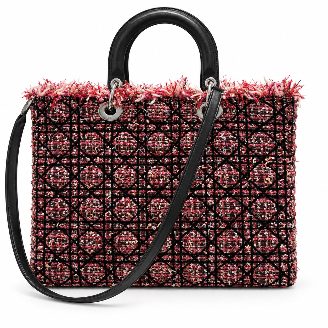 Dior Lady Dior Large טוויד עם רצועה ארוכה