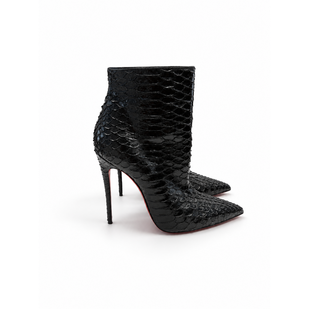 מגפוני קרוקו שחורים Christian Louboutin - מבט אחורי