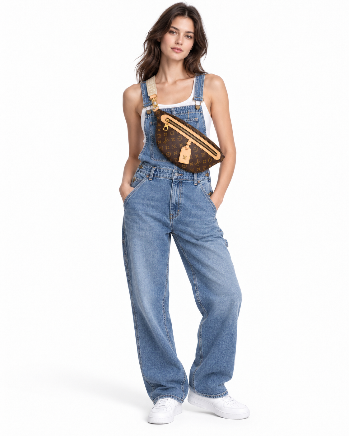Louis Vuitton High Rise Bumbag Monogram on model