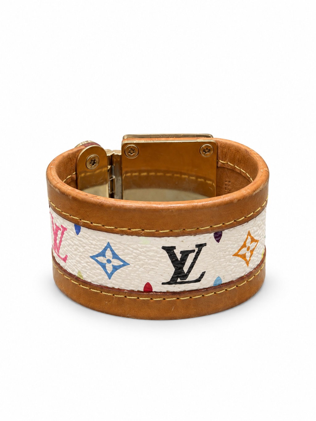 Louis Vuitton white multicolor bracelet Small back
