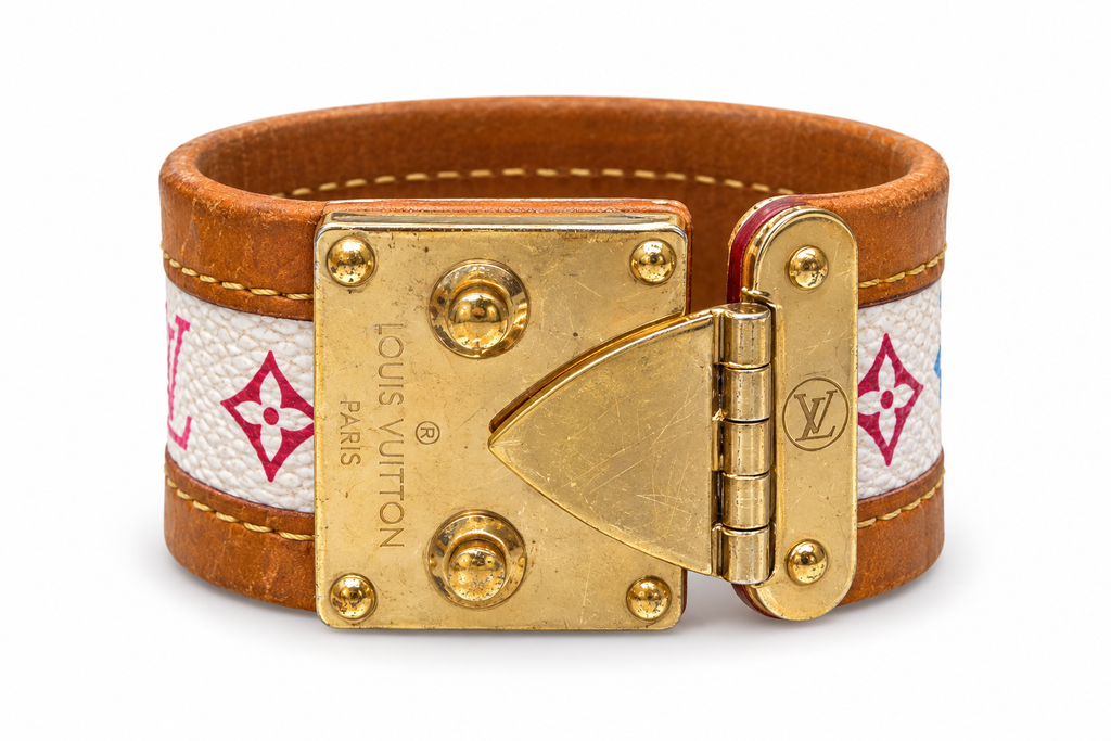 Louis Vuitton white multicolor bracelet Small front