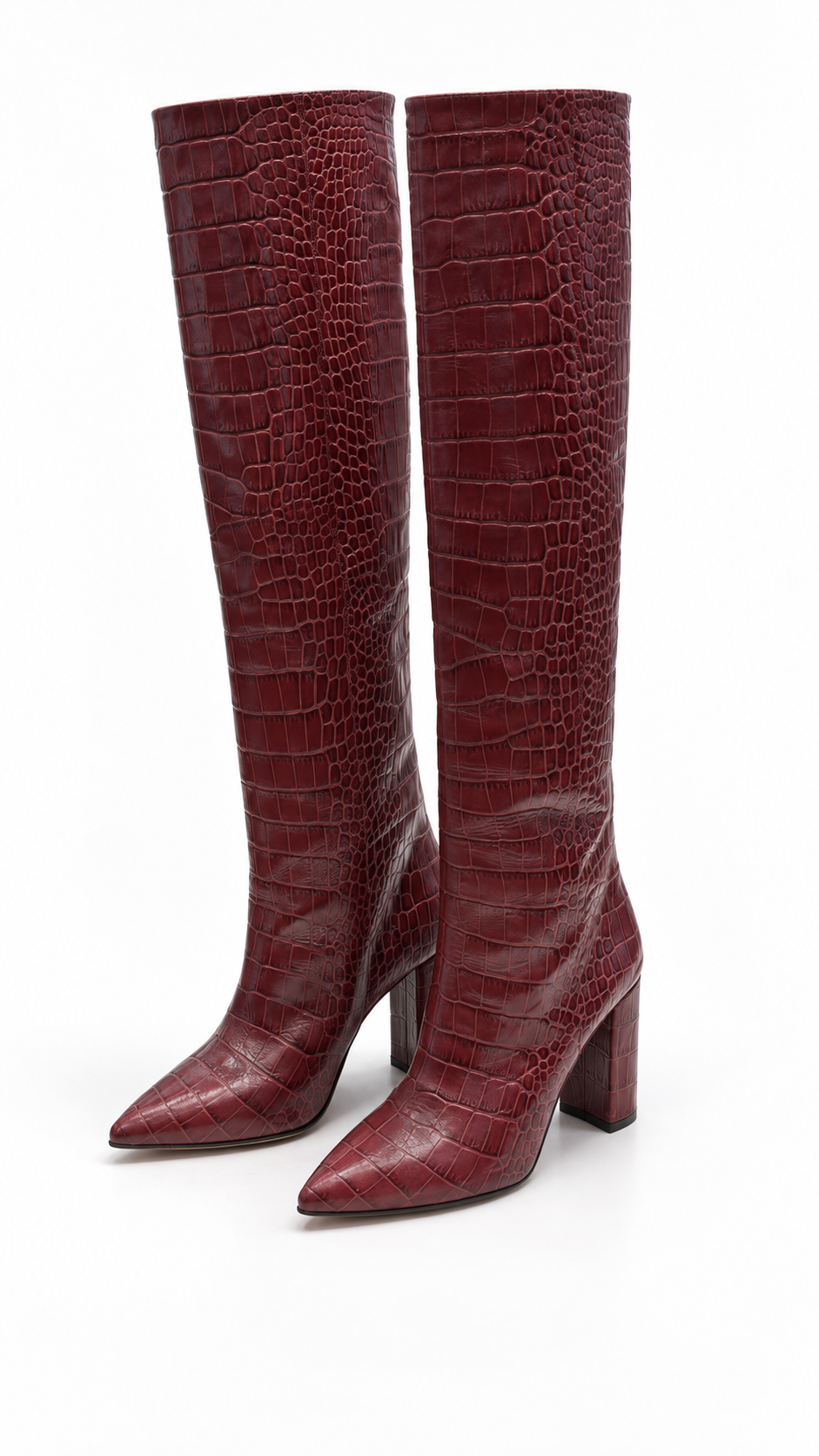 Paris Texas burgundy croc-effect boots size 37 - front