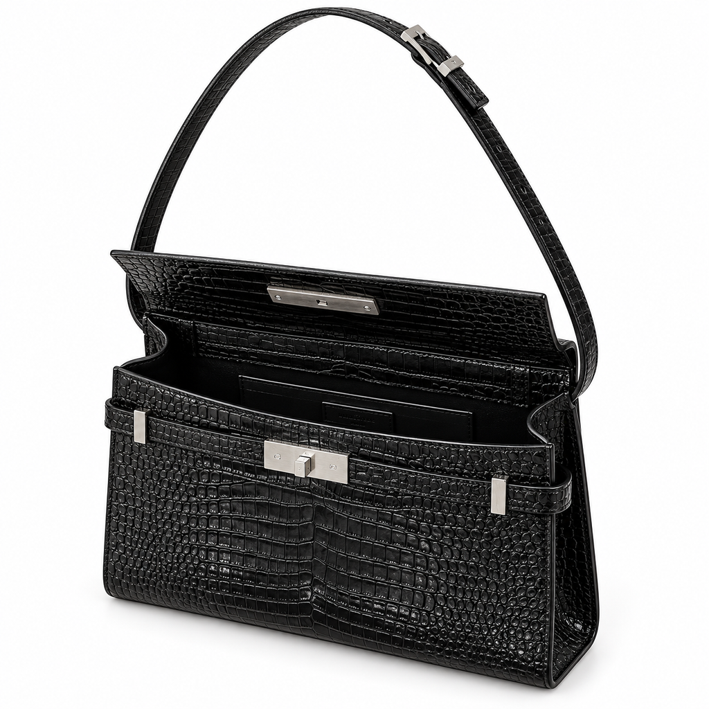 תיק Saint Laurent Manhattan Medium שחור - פנים